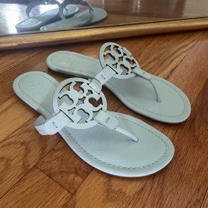 8.5 Tory Burch Miller sandal. Light blue (seltzer).